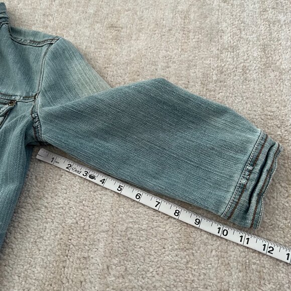 Forever 21 Distressed Blue Denim Jean Jacket S - Picture 7 of 10